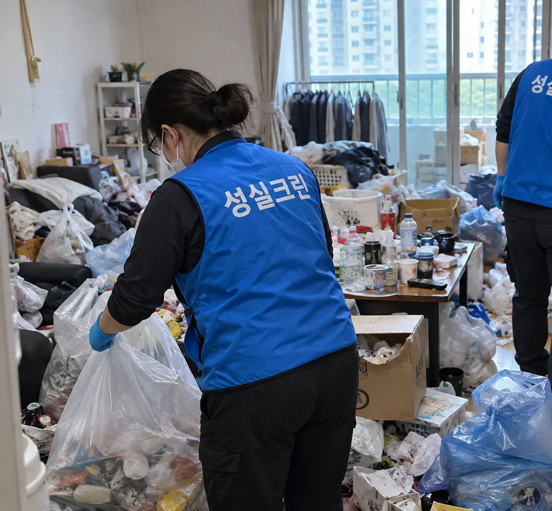 성실크린 쓰레기집청소·유품정리·고독사정리 작업 현장
